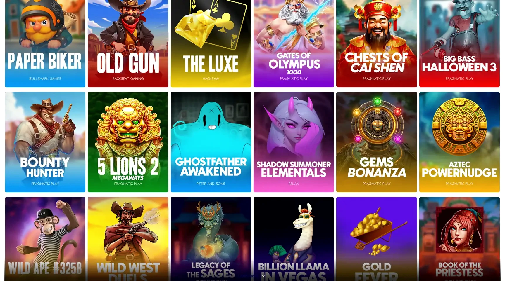 Aperçu du lobby Quick Win casino avec les catégories de jeux et le live casino