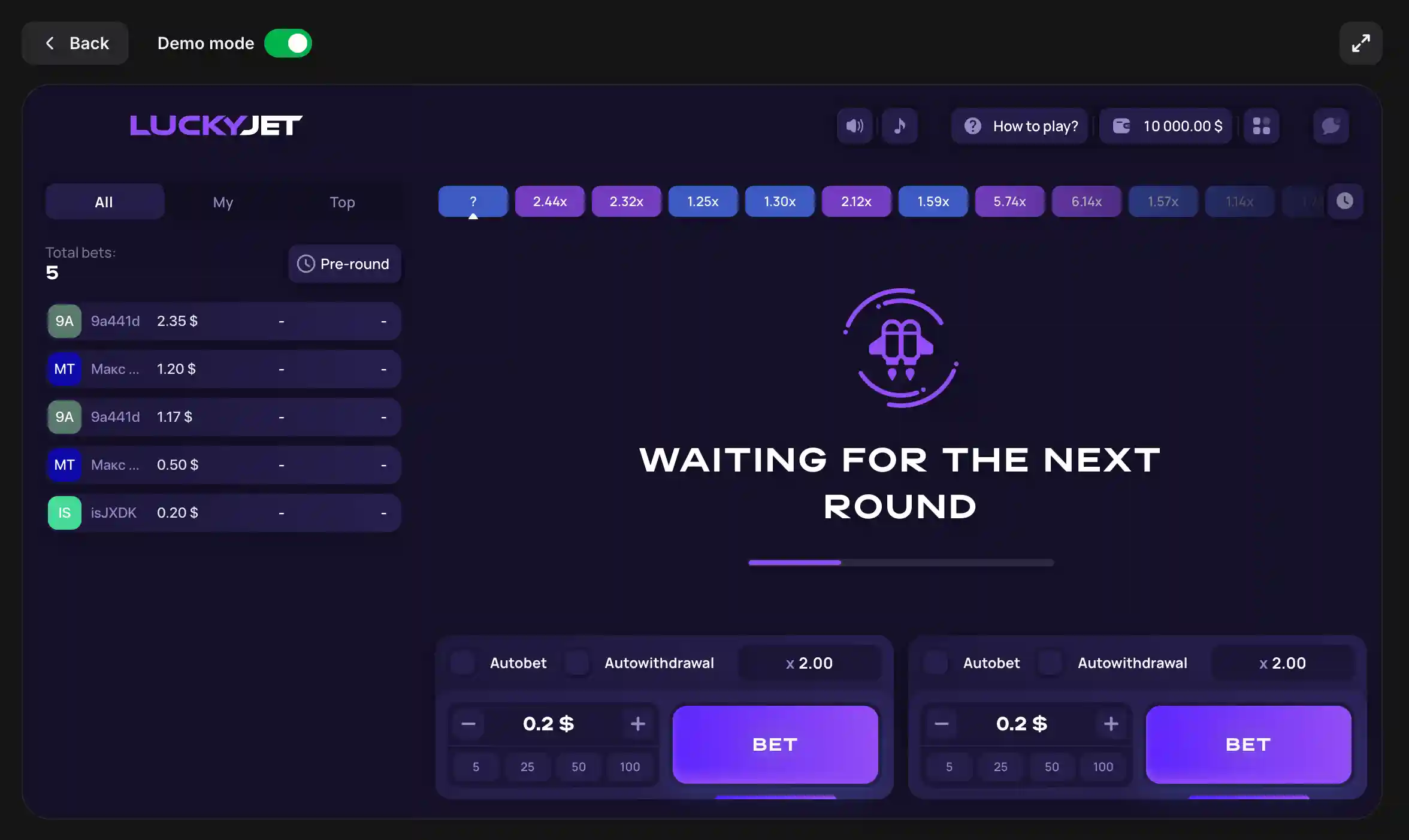 Interface de l'application mobile Quick Win avec jeux de casino en direct